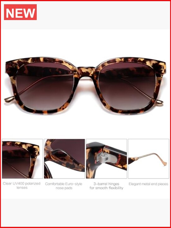 Classic Square Polarized Sunglasses UV400 Retro Trendy main image 2